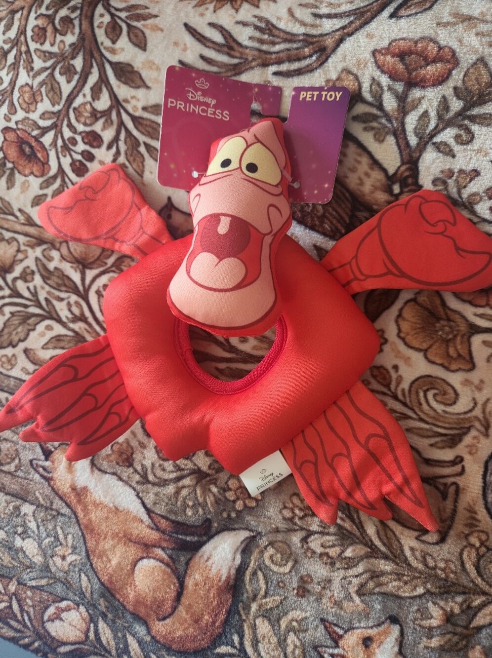 NWT Disney Princess The Little Mermaid Sebastian Floating Ring Dog Toy